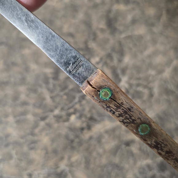 Vernco Granny 3 Prong Tine Meat Serving Fork Wood 9" Stainless - Picture 3 of 5